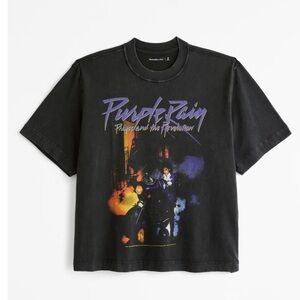 Women’s Abercrombie and Fitch Prince Purple Rain Graphic T-Shirt – Gray Band Tee